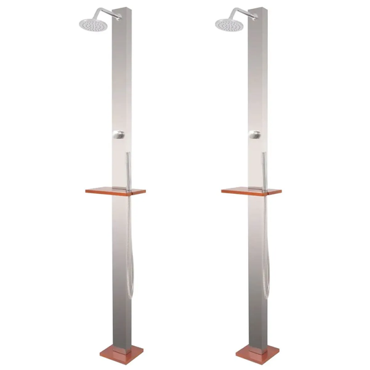 Vidaxl Garden Shower 2 Pcs Stainless Steel 210 cm