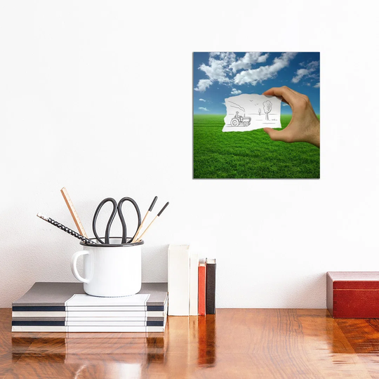 Pencil vs. Camera 9 - Farmer by Ben Heine - Wrapped Canvas Photograph
