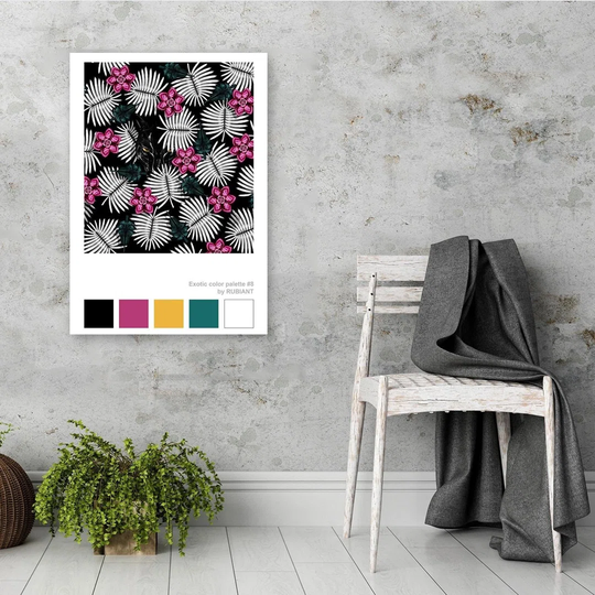 Poster, Pink And Green Exotics