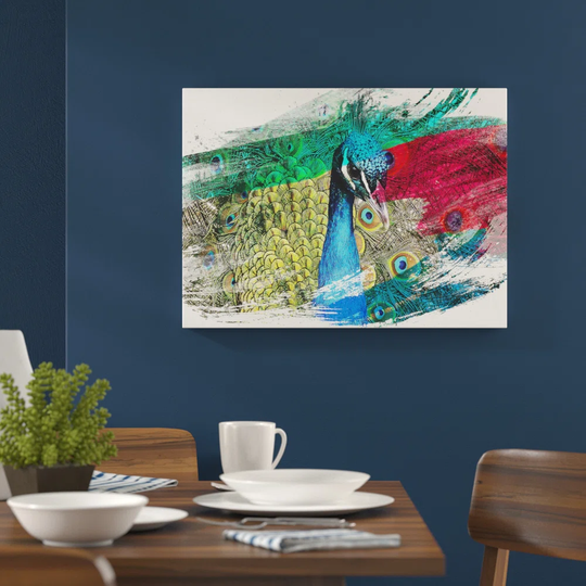 'Peacock Bird' Graphic Art Print Poster