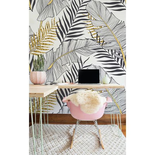 Kosinski Utensil Gold Leaves Wallpaper