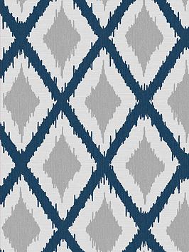 Fresco Ikat Blue Wallpaper