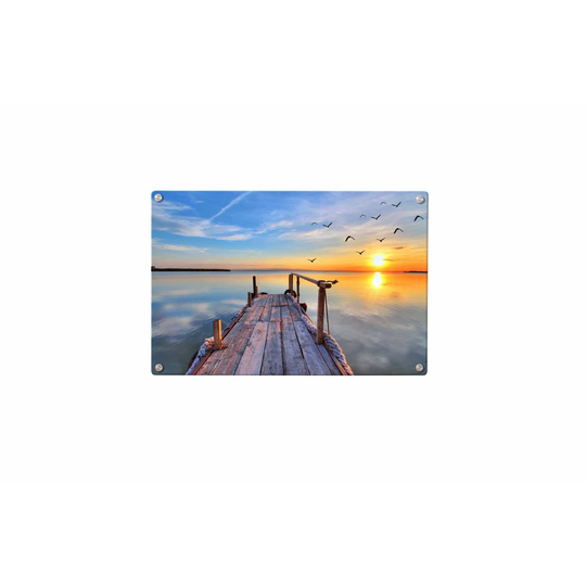 Jetty Sunset Magnetic Wall Mounted Photo Memo Board