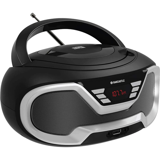 Oakcastle Cd200 Bluetooth Boombox With Fm Radio And Cd Player - Black