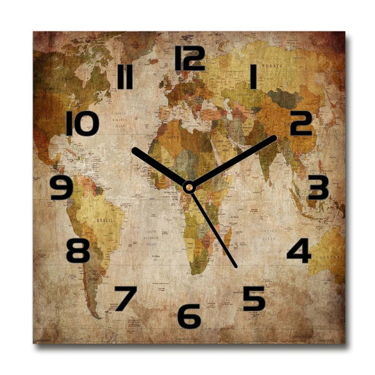 Helwart Political Map Silent Wall Clock