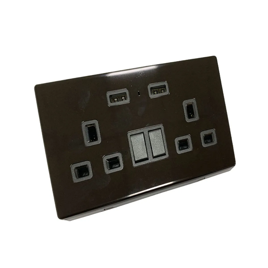 ENER-J Smart Wifi 13A Wifi Twin Wall Sockets With 2 Usb Ports (black)