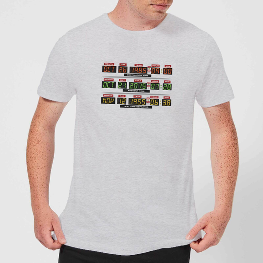 Back To The Future Destination Clock T-Shirt - Grey - XS