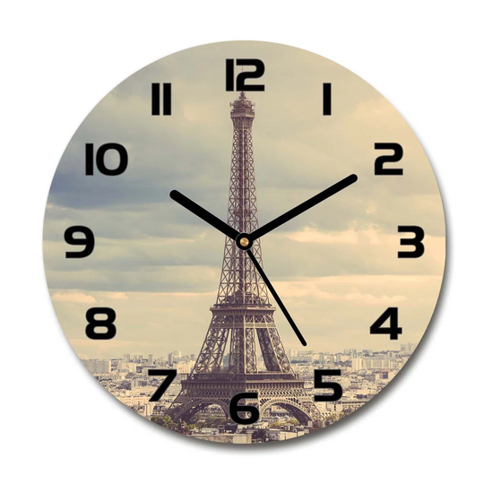 Decoration Picture Art Modern Kitchen Living Room Eiffel Tower Paris 30cm Silent Wall Clock