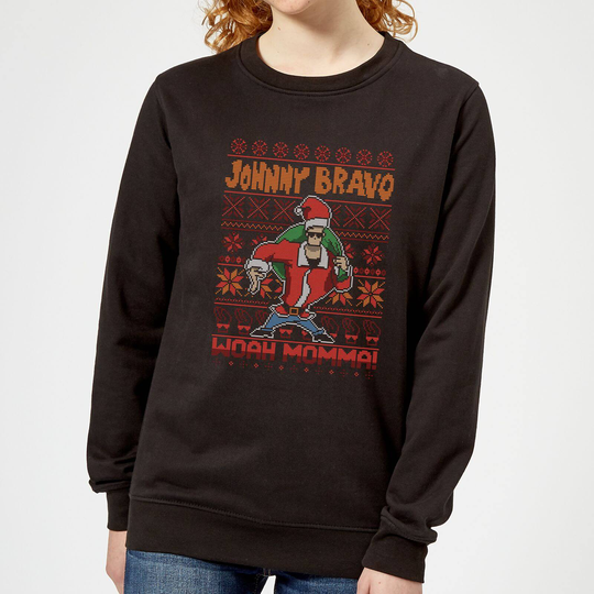 Johnny Bravo Johnny Bravo Pattern Women's Christmas Jumper - Black - XS