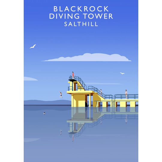 Black Rock Diving Tower by Richard O'Neil - Graphic Art Print on Paper