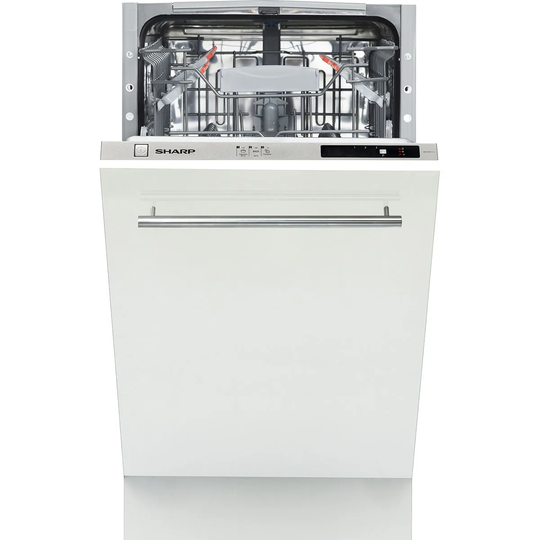 Sharp QW-S12I492X-EN Built-In Slimline Antibacterial Dishwasher with Active Drying - White