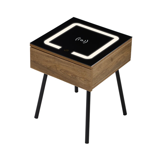 Halya Side Table with Storage