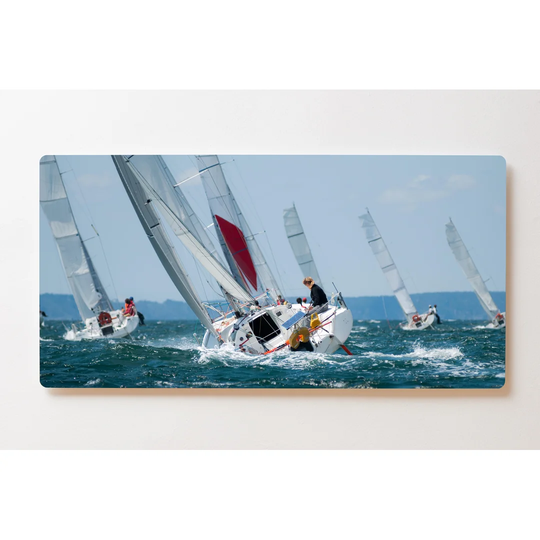 Backlight Motif Wall Picture Sailing Boat Regatta Magnetic Cork Board