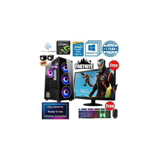 Fast Gaming Intel Quad Core i5 16GB RAM 2TB HDD & 128GB SSD PC Bundle & Speakers