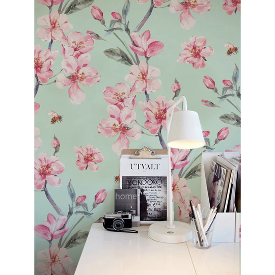 Radstock Japan Flowers Oriental Branch Tree Blooming Romantic Wallpaper