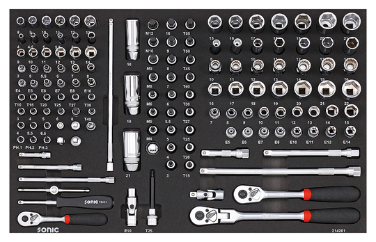 Socket set 1/4" & 3/8", 142-piece 214201