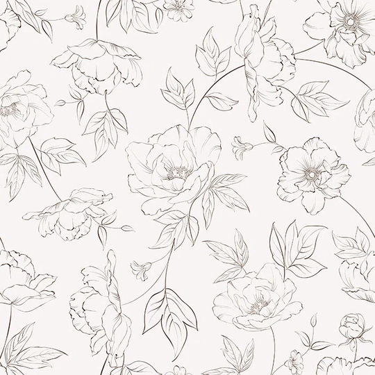 Walllpaper Roll 416X254cm Mural Decoration Kitchen Livingroom Bedroom Wallpaper Material With Print - Sketched Flowers