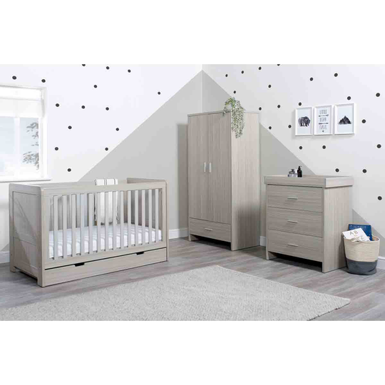 Ickle Bubba Pembrey 3 Piece Furniture Set And Under Drawer - Ash Grey