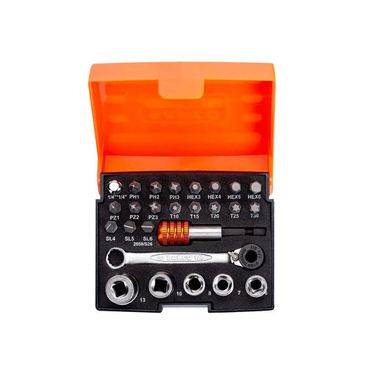 Bahco Ratchet Socket Bit Set 26Pc