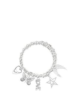 Say It With Diamonds Guardian Costume Stack Ladies Bracelets, Silver, Women