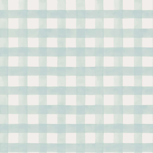 Holden Decor Watercolour Gingham Soft Teal Wallpaper