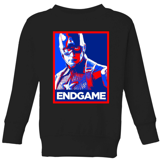 Avengers Endgame Captain America Poster Kids' Sweatshirt - Black - 3-4 Years - Black