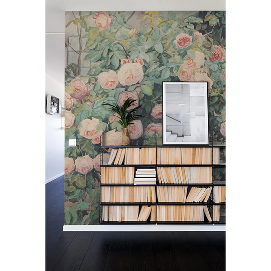 Walllpaper Roll 416X254cm Wallpaper Material With Print Mural Decoration Kitchen Livingroom Bedroom - Garden Of Roses Romantic Old
