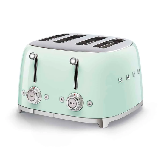 Smeg TSF03PGUK 50s Retro Style 4 Slot Toaster - Pastel Green