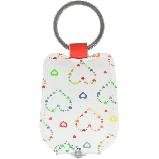 ELLA BELLA ROSE KEYRING TORCH WHITE WITH HEARTS HOLD DOWN TO ACTIVATE