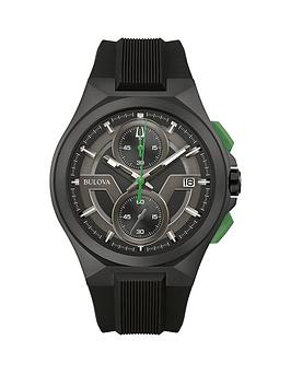 Bulova Men'S Maquina Black Strap Chronograph Watch