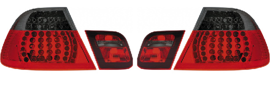 Set LED Tail Lights BMW 3-Series E46 Sedan 1998-2001 - Red / Smoke DL BMR26S AutoStyle DL BMR26S