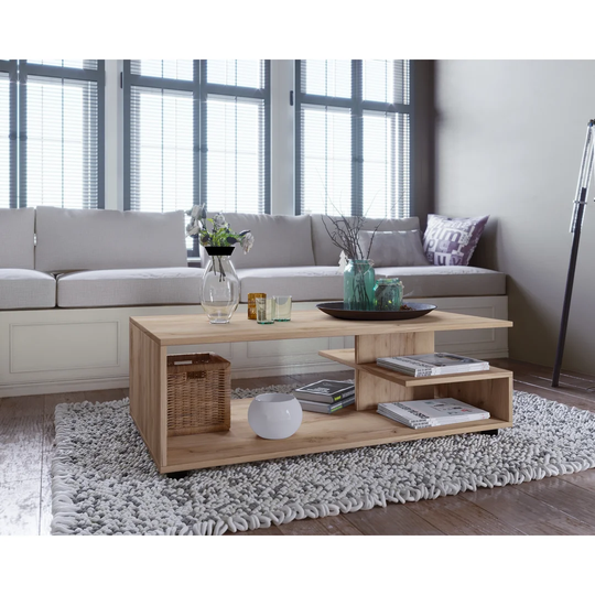 "Cathyrn" coffee table with a wild oak finish