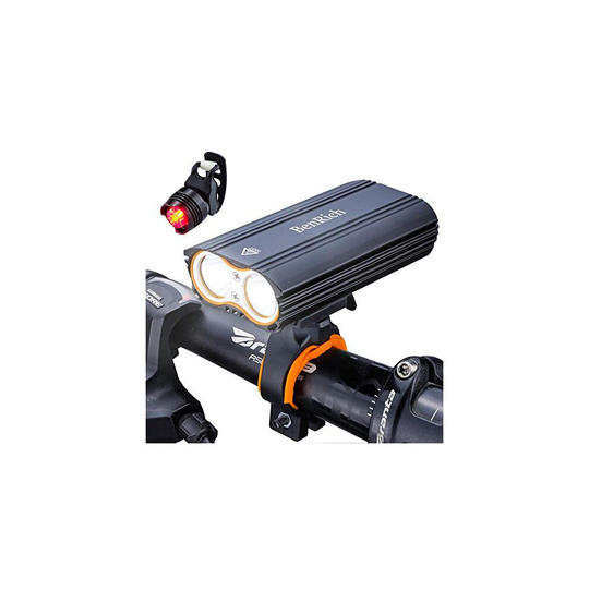 BenRich Bike Lights Set 2400 Lumens LED USB Rechargeable, Waterproof Cycling Bicycle Headlight Front and Back MTB Light, for Night Riding