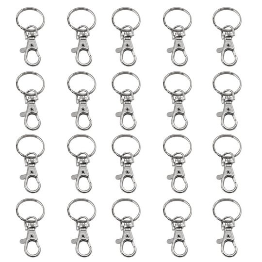 20pc Trixes Small Swivel Clasp Keyrings | Lobster Clasp Keychain Set