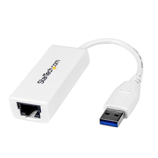 StarTech.com USB 3.0 to Gigabit Ethernet Adapter - White RJ45 LAN NIC Network Adapter