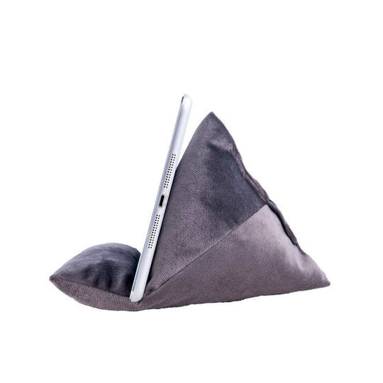 (Gray) Tablet Pillow Phone Stand Holder Kindle Book eReading Multi-angle Soft Velvet Pillow