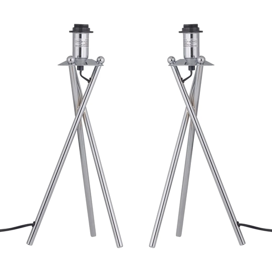 Shedd 39.6Cm Polished Chrome Table Lamp Base Set
