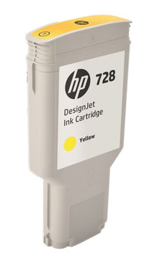 HP 728 Yellow Original Designjet Ink Cartridge - Extra High Yield 300ml - F9K15A