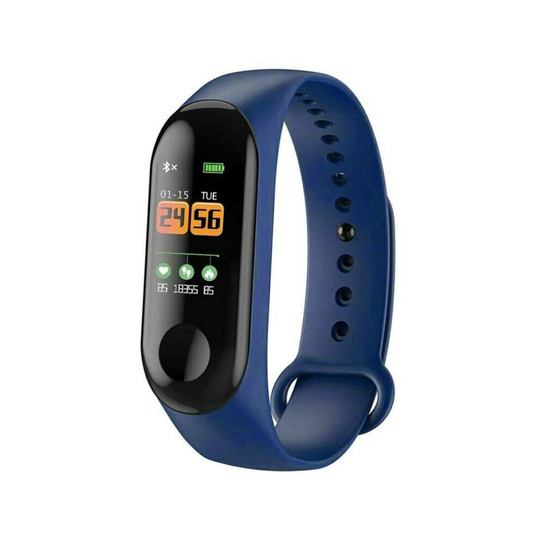 (Blue) Bluetooth Smart Watch Bracelets Bands Heart Rate Blood Pressure Fitness Tracker