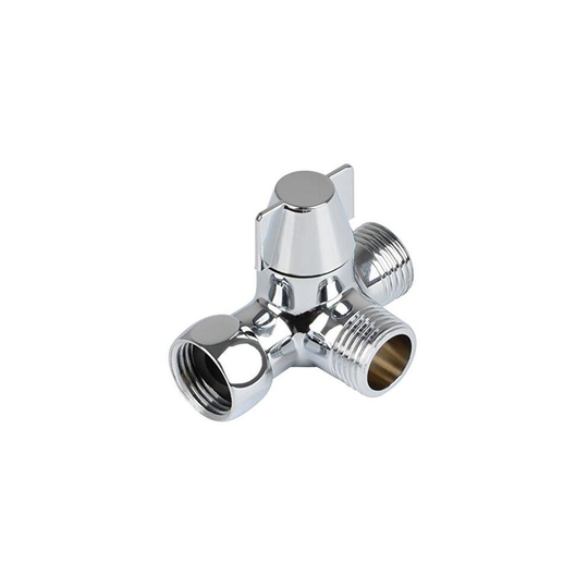 QLOUNI 3-Way Shower Diverter Valve, Shower Head Adapter for Shower Arm Mounted, G1/2" T-Adapter Valve Replacement Parts for Shower Spray, T-Diverter