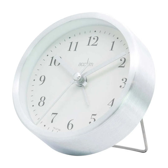Acctim CK6247 Tegan Non-ticking Analogue Alarm Clock Silver