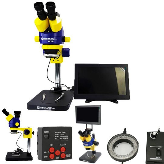 Mechanic MC75T-MCN-XJ700 | Trinocular Microscope Kit | 12" HD Screen | 21MP Camera | 45X