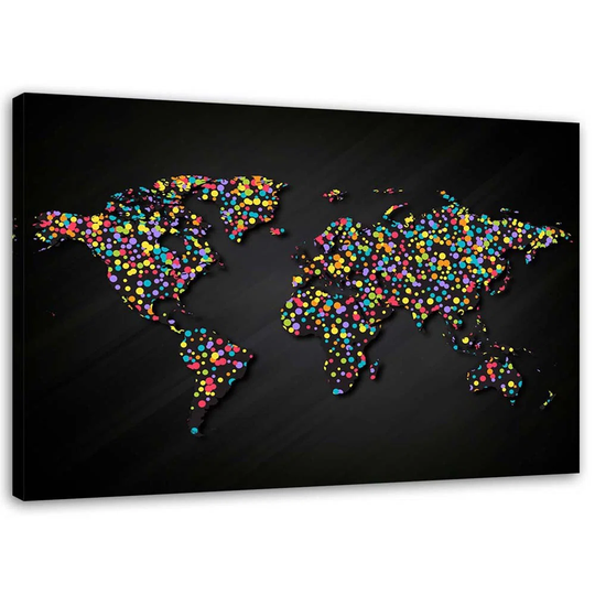 Canvas Print Colourful Vintage World Map