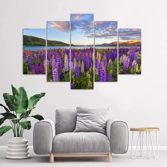 Canvas Print Lake Lavender Flowers