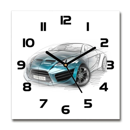 Herwick Car Sketch Silent Wall Clock