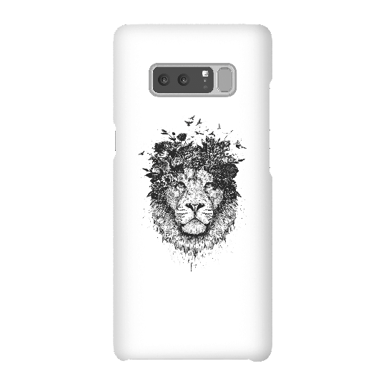 Balazs Solti Lion And Flowers Phone Case for iPhone and Android - Samsung Note 8 - Snap Case - Matte