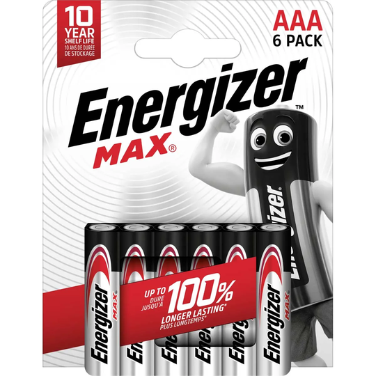 Energizer Max Alkaline AAA 6 Pack