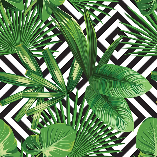 Walllpaper Roll 208X146cm Mural Decoration Kitchen Livingroom Bedroom Wallpaper Material With Print - Palm Leaves Geometric