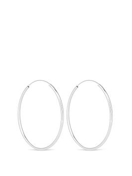 Simply Silver Sterling Silver 925 40Mm Sleeper Hoop Earrings