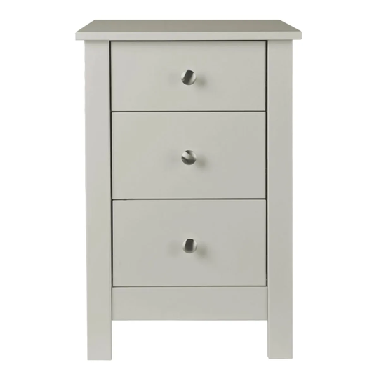 Florence 3 Drawer Bedside In Soft Grey